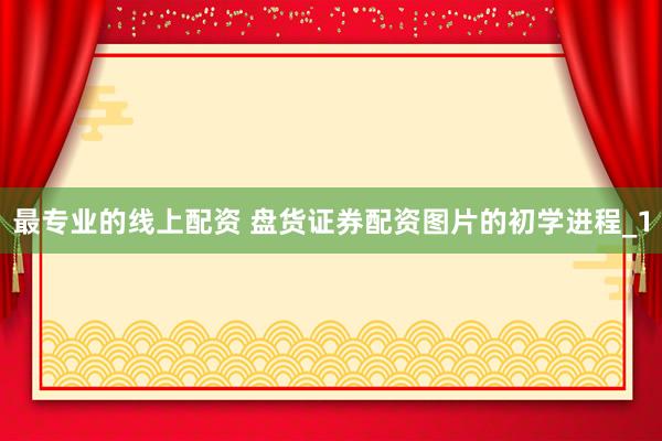 最专业的线上配资 盘货证券配资图片的初学进程_1